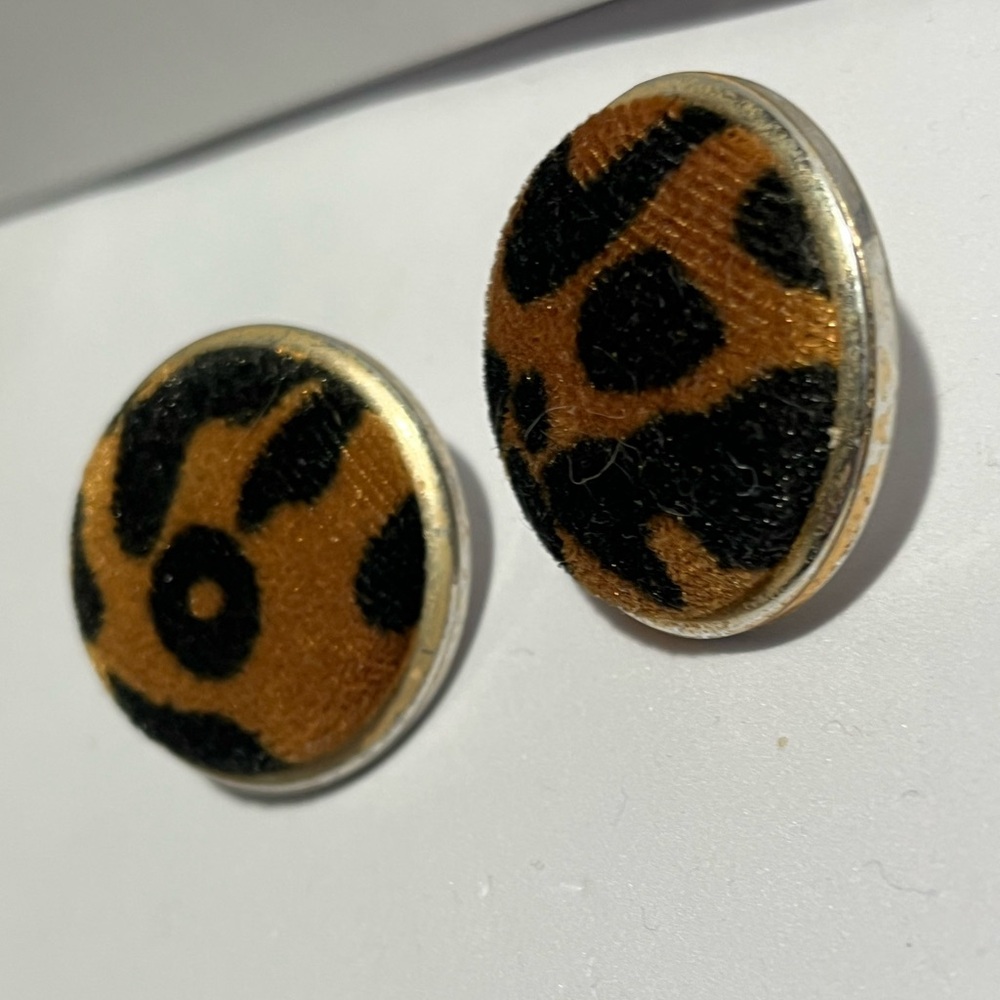 Leopard Print Stud Statement Earrings - image 2